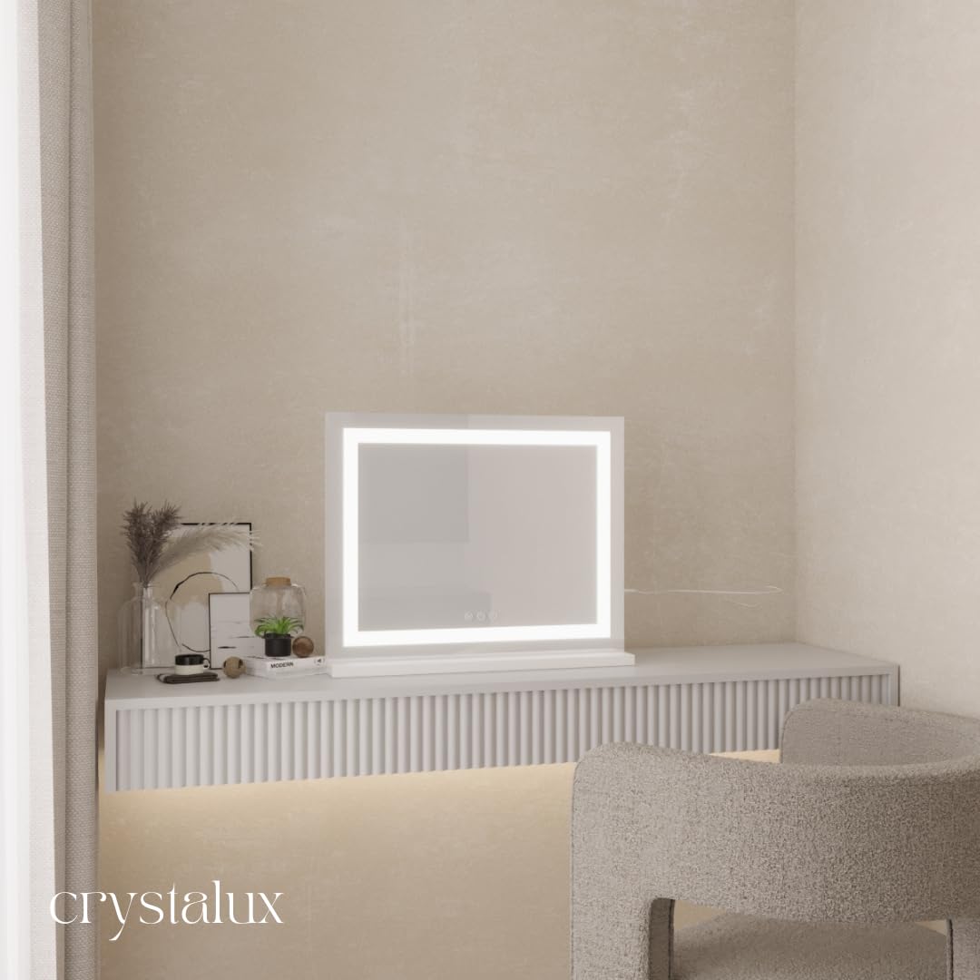 Crystalux LED Vanity Mirror Hollywood Style Makeup Silver DEMO