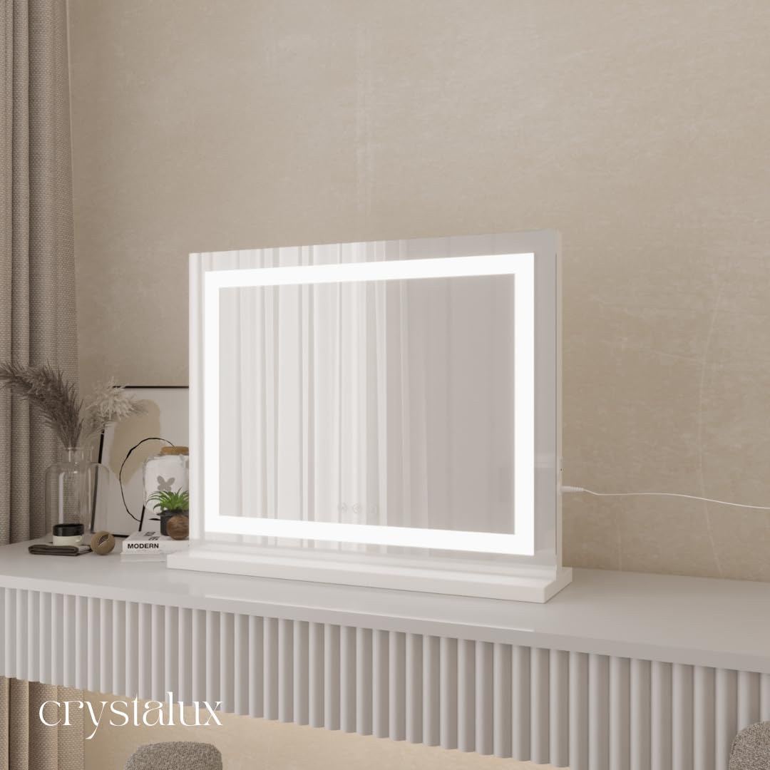 Crystalux LED Vanity Mirror Hollywood Style Makeup Silver DEMO