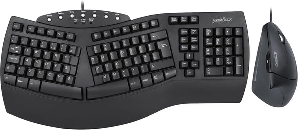Perixx PERIDUO-512B Black Wired Ergonomic Keyboard Mouse Combo DEMO