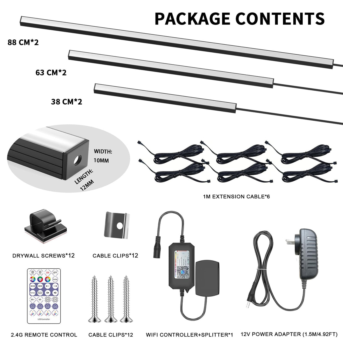 Lichaser RGB+IC LED Strips LED Recessed Lighting Kit Acoustic Wall Panels NEW