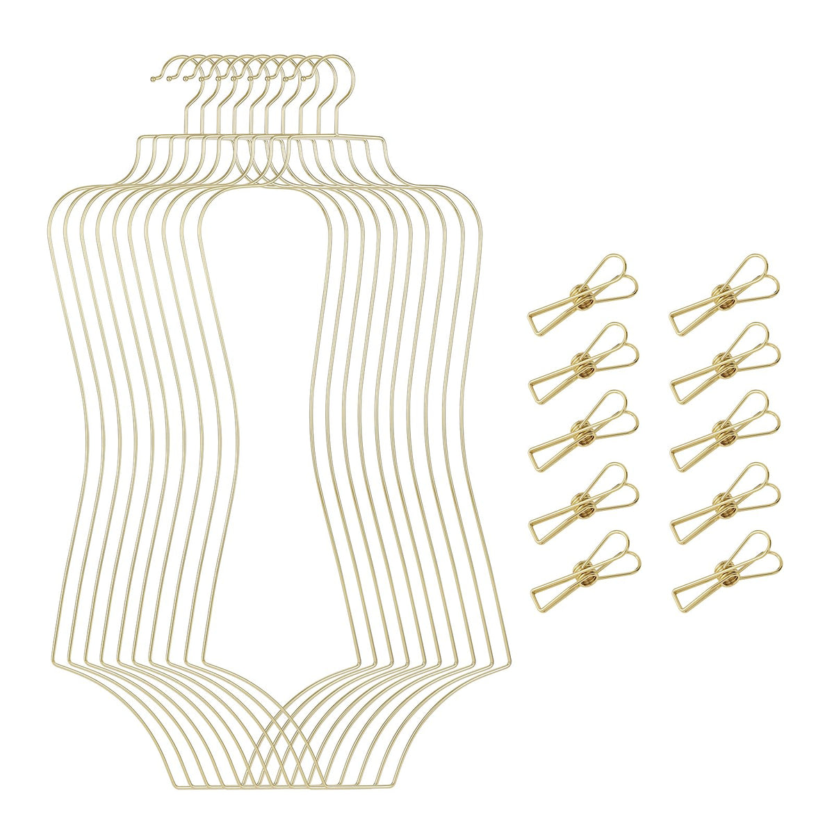 Gold Metal Bikini Hanger Full Body Shape Clothing Storage With Hooks NEW