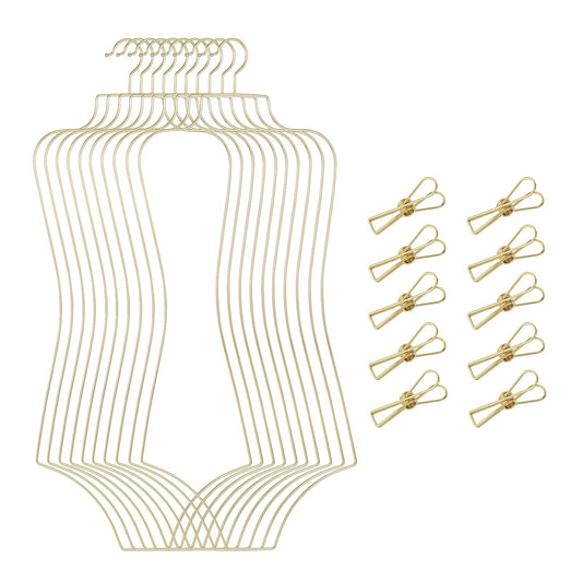 Gold Metal Bikini Hanger Full Body Shape Clothing Storage With Hooks NEW