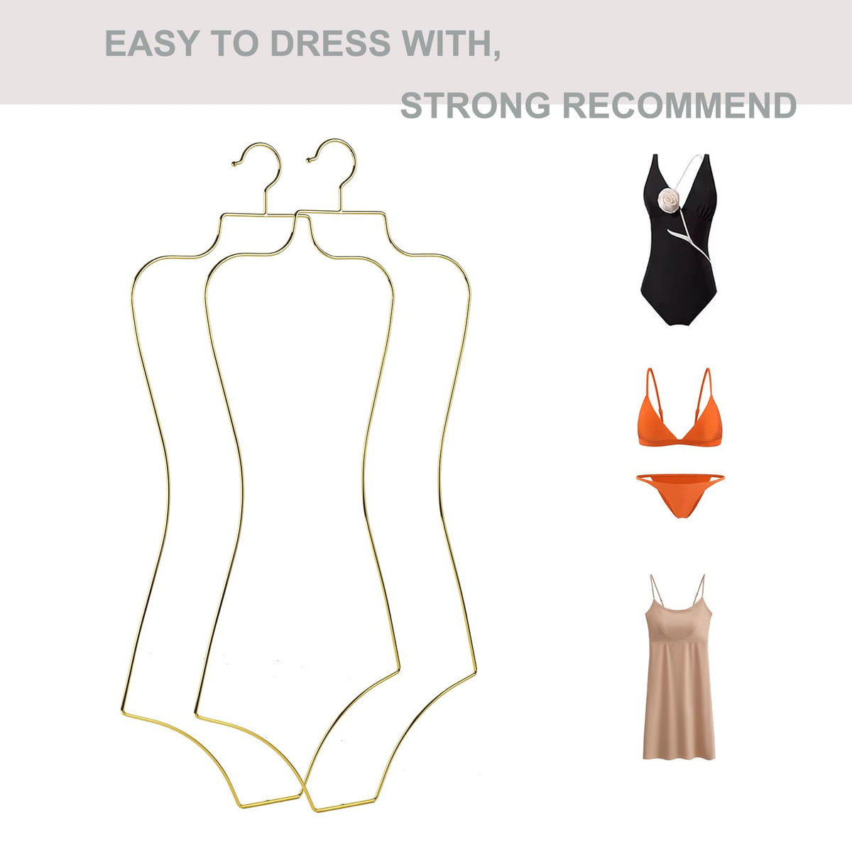 Gold Metal Bikini Hanger Full Body Shape Clothing Storage With Hooks NEW