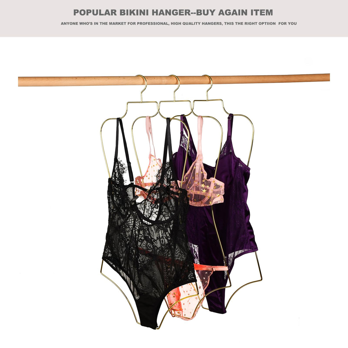 Gold Metal Bikini Hanger Full Body Shape Clothing Storage With Hooks NEW