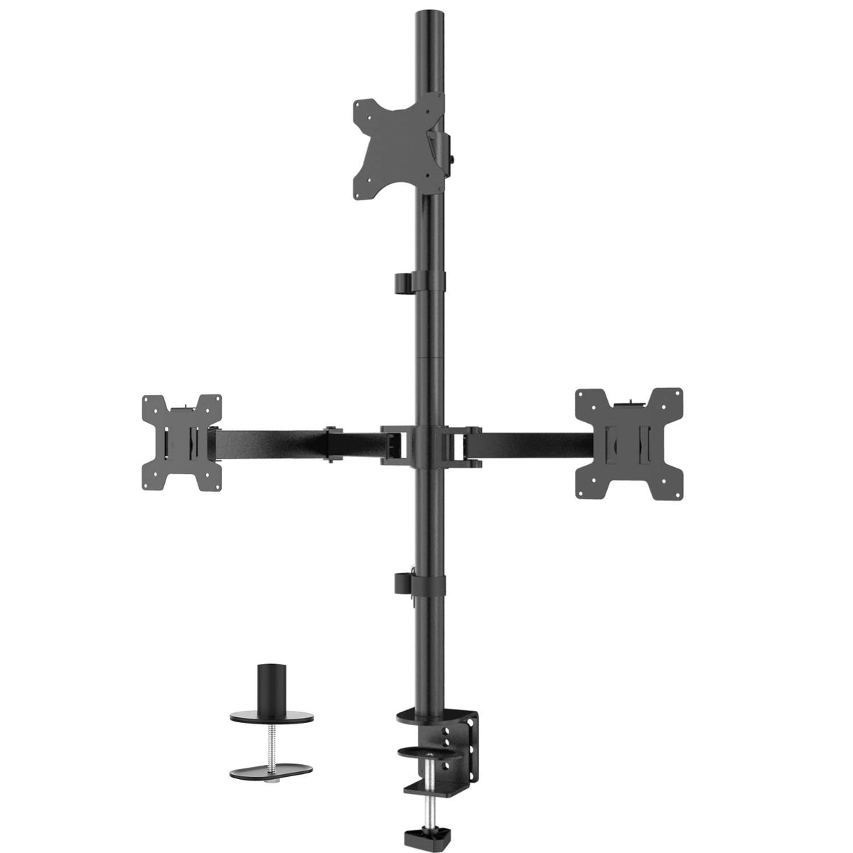 WALI Triple Monitor Mount Arm for 13-27 Inch Screens Black Desk Stand NEW
