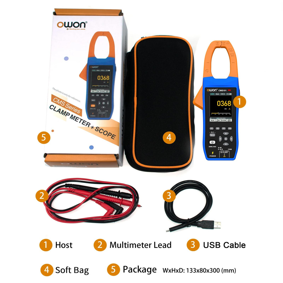OWON CMS101 Multi Testers 3-in-1 Digital Clamp Meter Oscilloscope Blue Black NEW