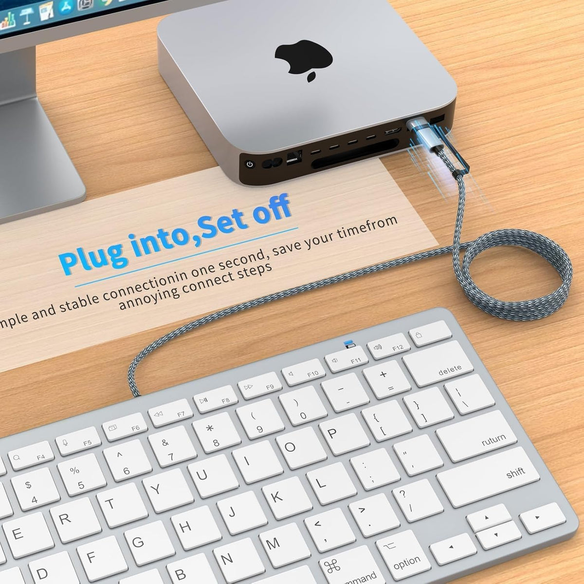QUAGGY Ultra-Slim Keyboards Wired Keyboard for Mac USB-C Silver NEW