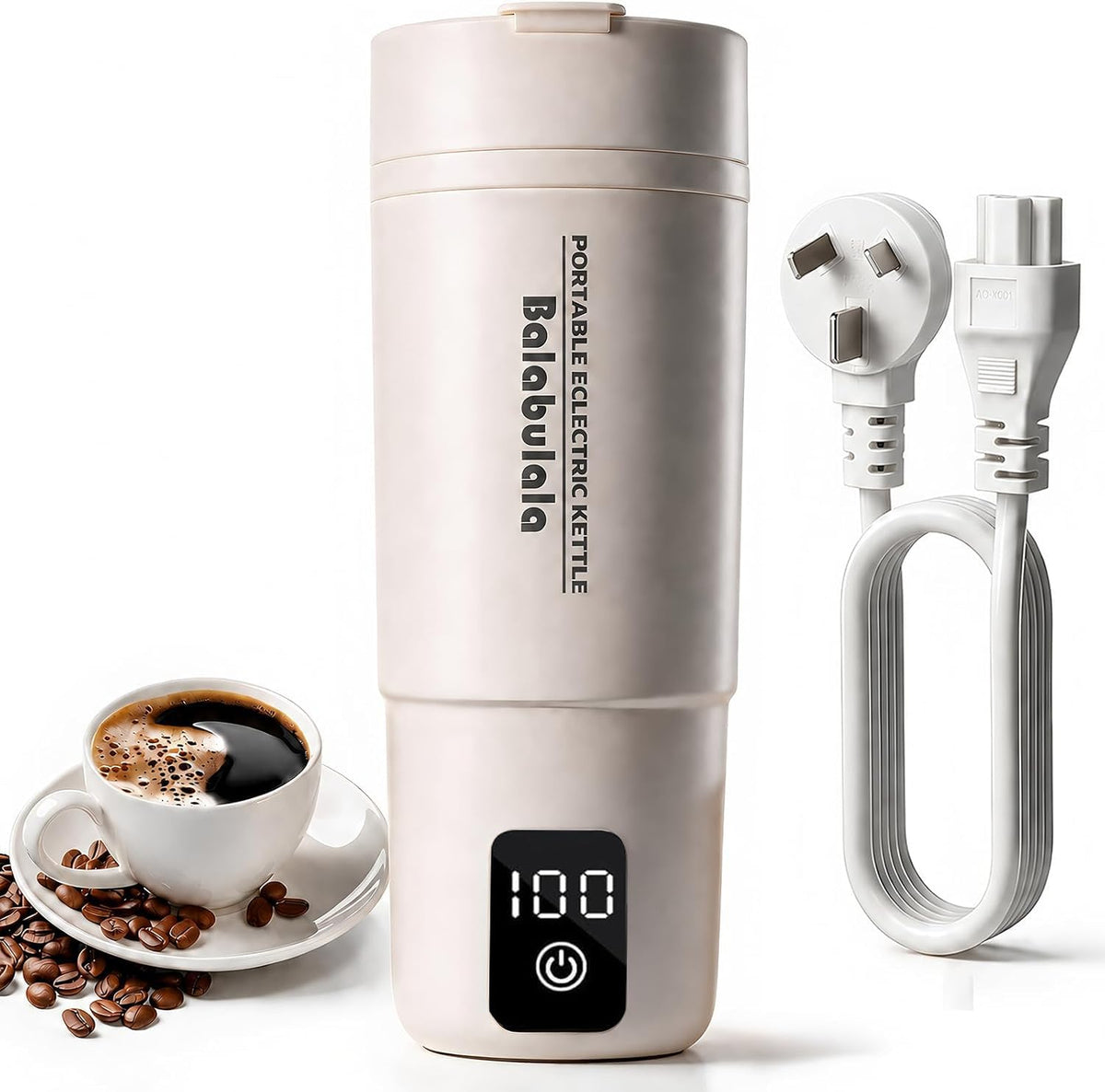 Balabulala Portable Electric Kettle 6 Presets White - Fast DEMO