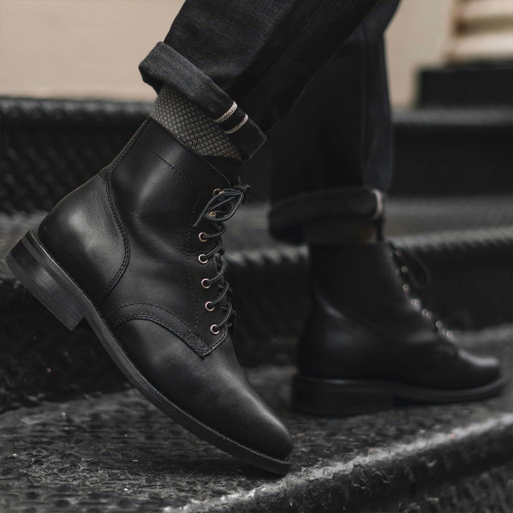 Thursday Boot Company President Ankle Boots Black Matte Leather Mens US 11 NEW