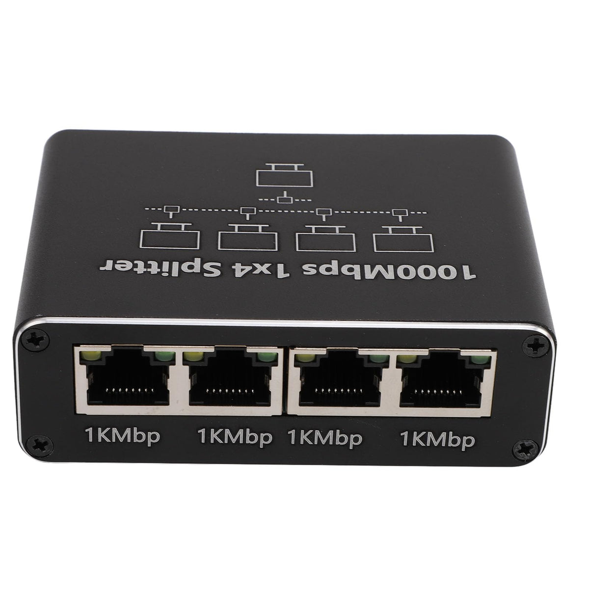 XUMIUZIY Gigabit Ethernet Splitter 1 to 4 LAN USB C Power Black DEMO