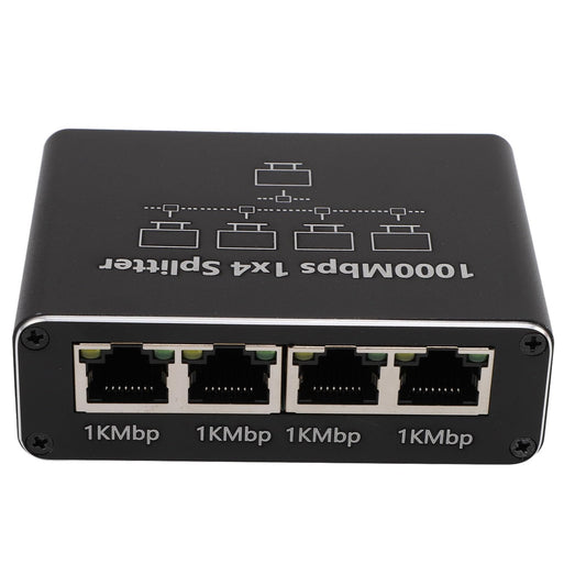 XUMIUZIY Gigabit Ethernet Splitter 1 to 4 LAN USB C Power Black DEMO