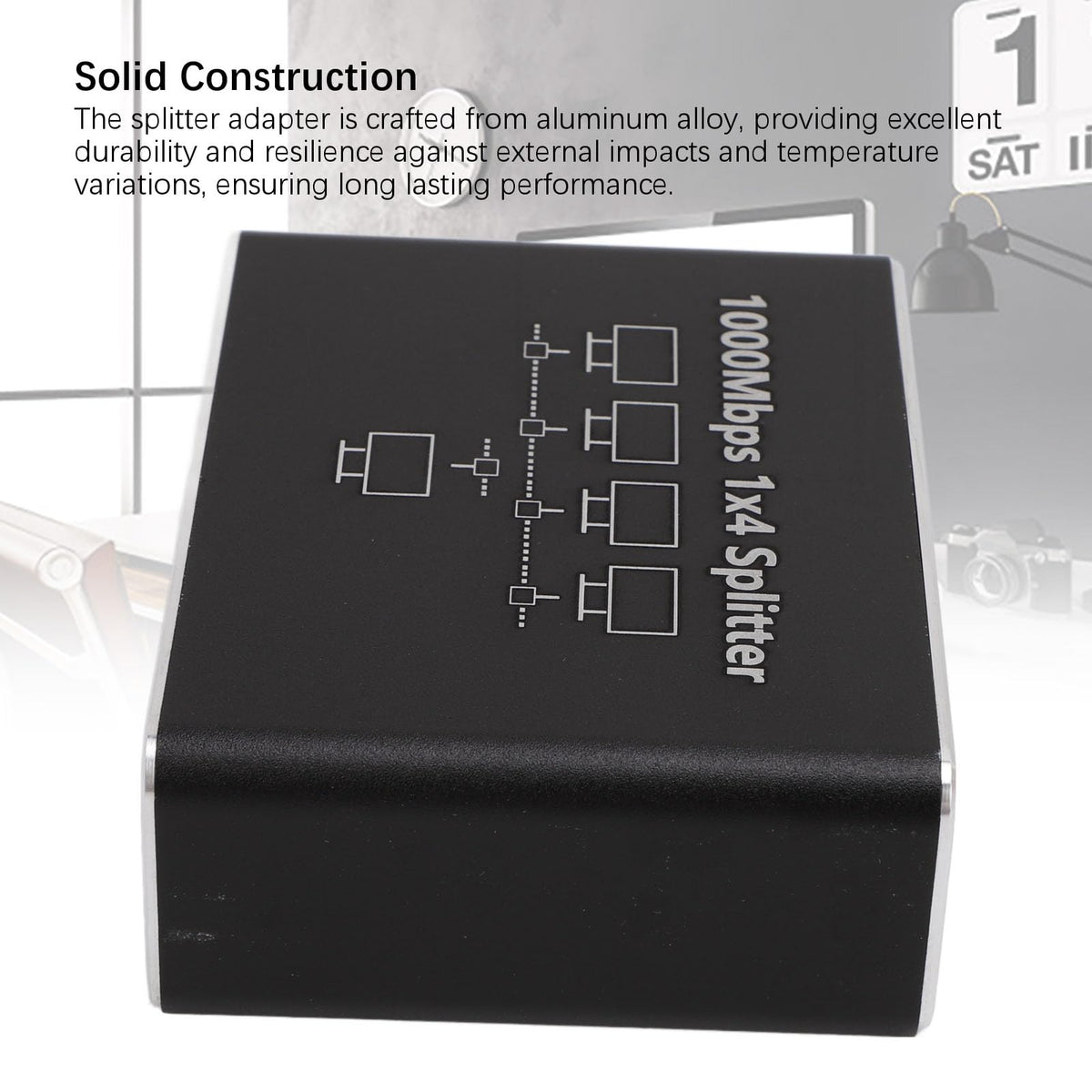 XUMIUZIY Gigabit Ethernet Splitter 1 to 4 LAN USB C Power Black DEMO