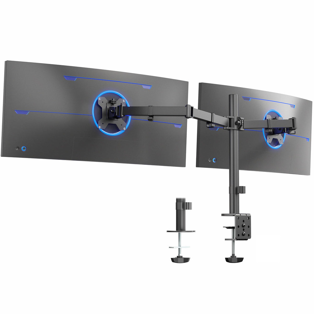 VIVO Dual Ultrawide Monitor Desk Mount Black Heavy Duty Adjustable DEMO