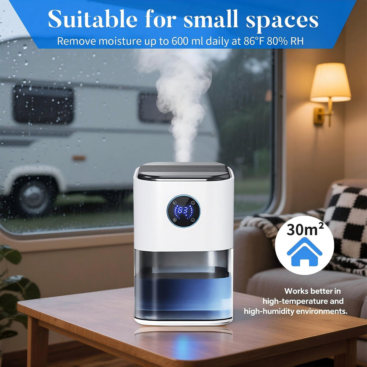 NISQIEY 2000ML White Dehumidifier for Room Damp Air Purifier DEMO