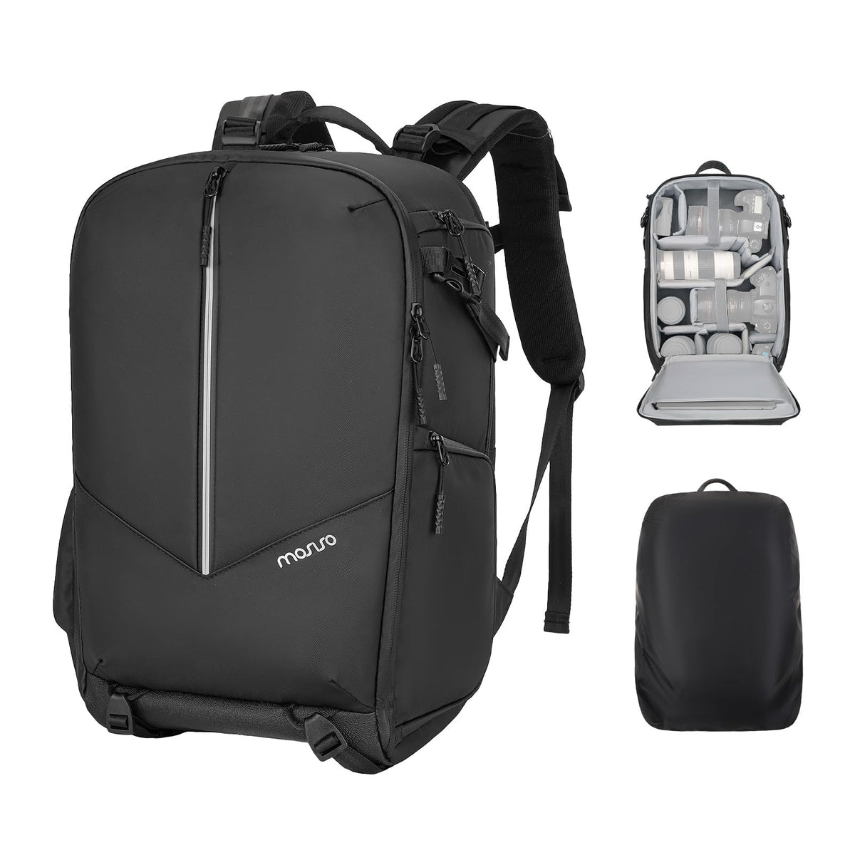 MOSISO Waterproof DSLR Camera Backpack 18.5 inch Black Large Bag Size 18.5 NEW