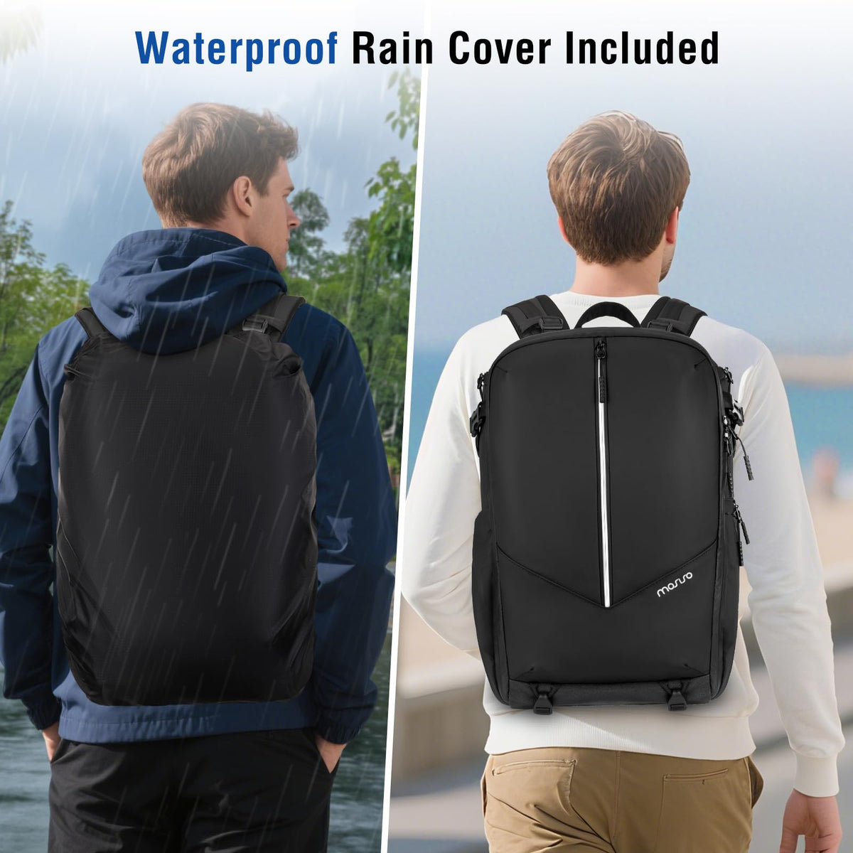 MOSISO Waterproof DSLR Camera Backpack 18.5 inch Black Large Bag Size 18.5 NEW