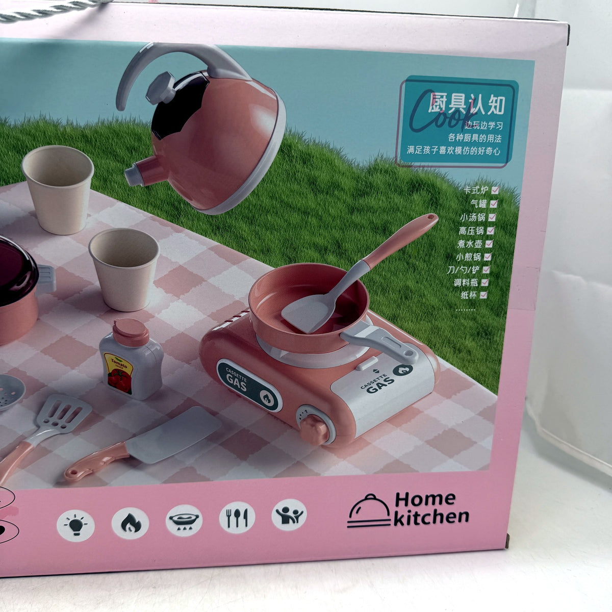 Home Kitchen Pink Play House Camping Set - Pretend Toys Ages 3+ NEW