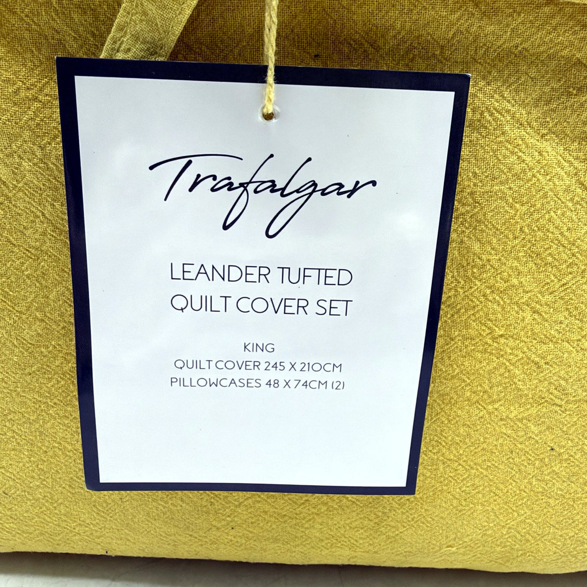 Trafalgar Quilt Cover Set Tufted Honeysuckle Yellow Gold KING Size NEW