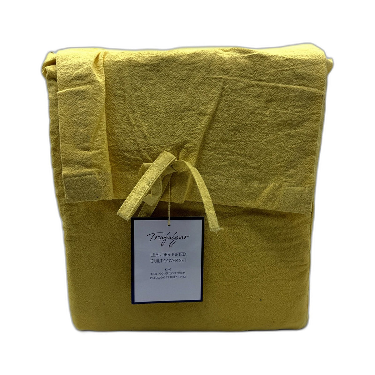 Trafalgar Quilt Cover Set Tufted Honeysuckle Yellow Gold KING Size NEW