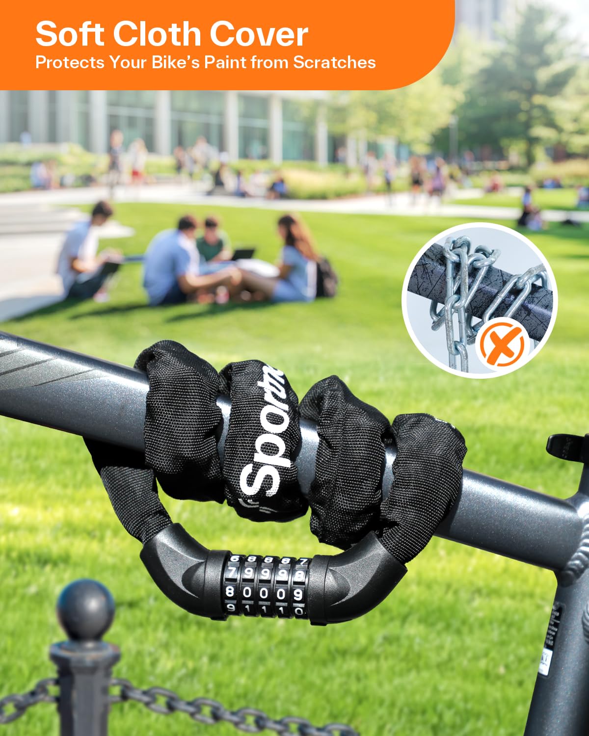 Sportneer 1m Bike Lock 6mm Thick 5 Digit Combination Black NEW