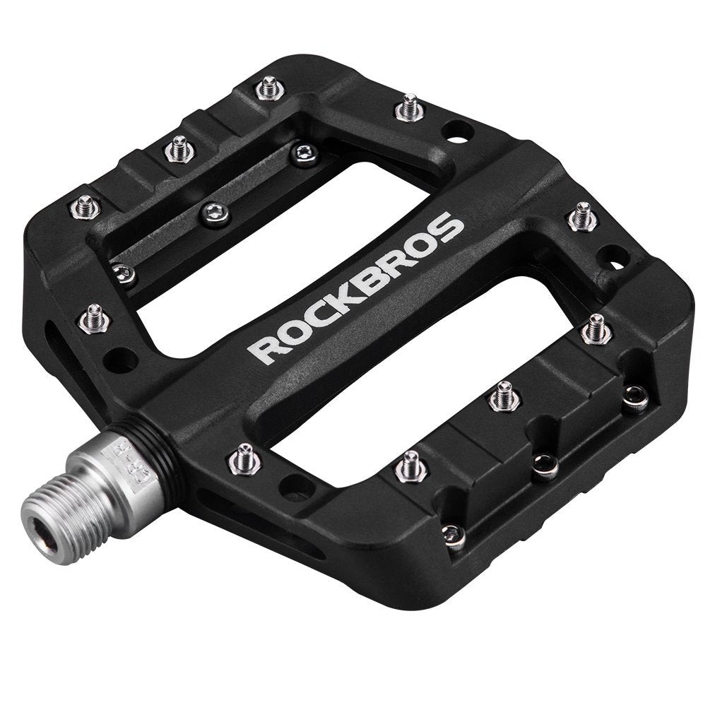 ROCKBROS MTB Mountain Bike Pedals Lightweight Nylon Fiber Black NEW