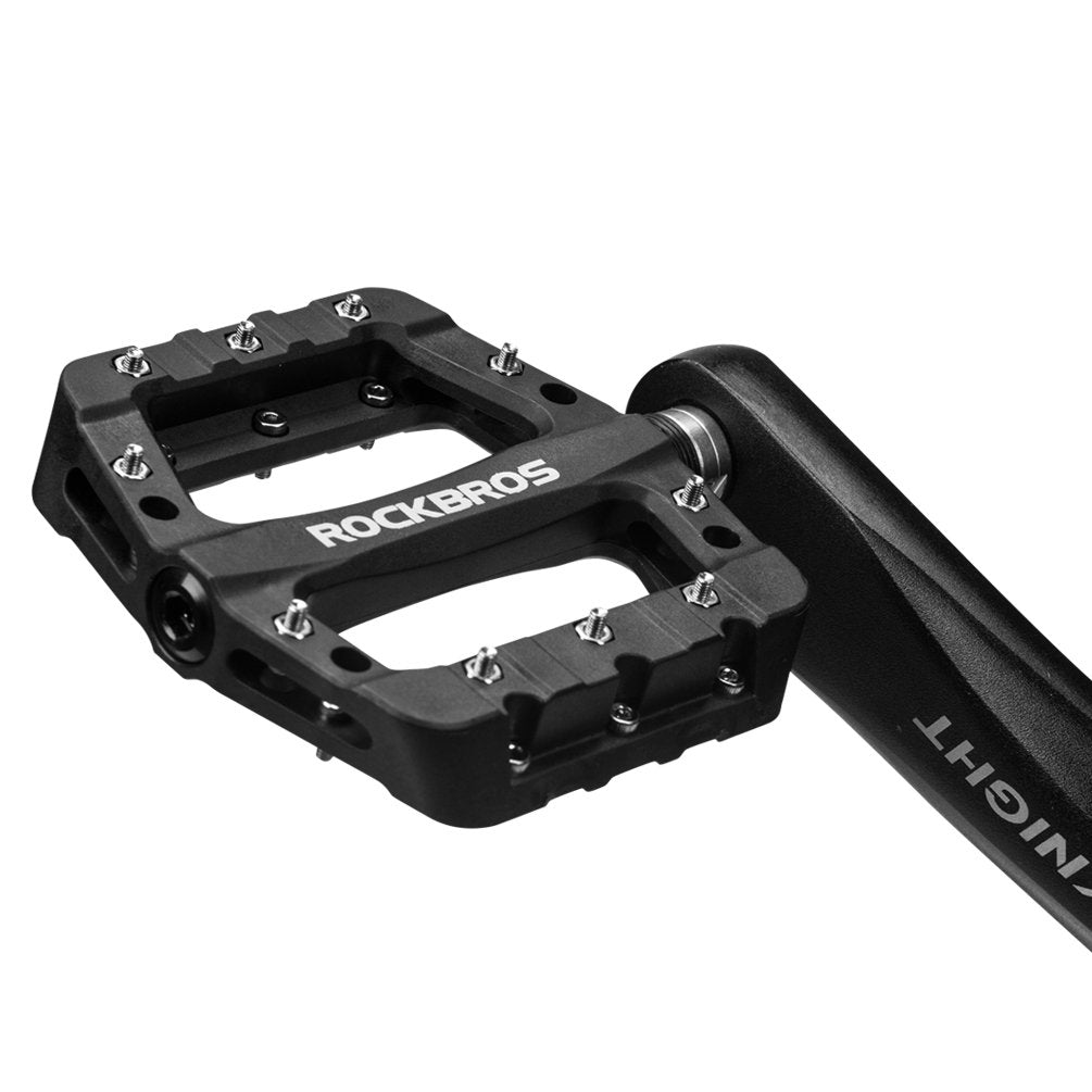 ROCKBROS MTB Mountain Bike Pedals Lightweight Nylon Fiber Black NEW
