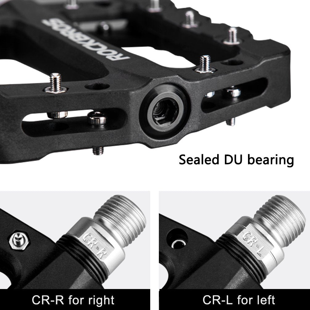 ROCKBROS MTB Mountain Bike Pedals Lightweight Nylon Fiber Black NEW