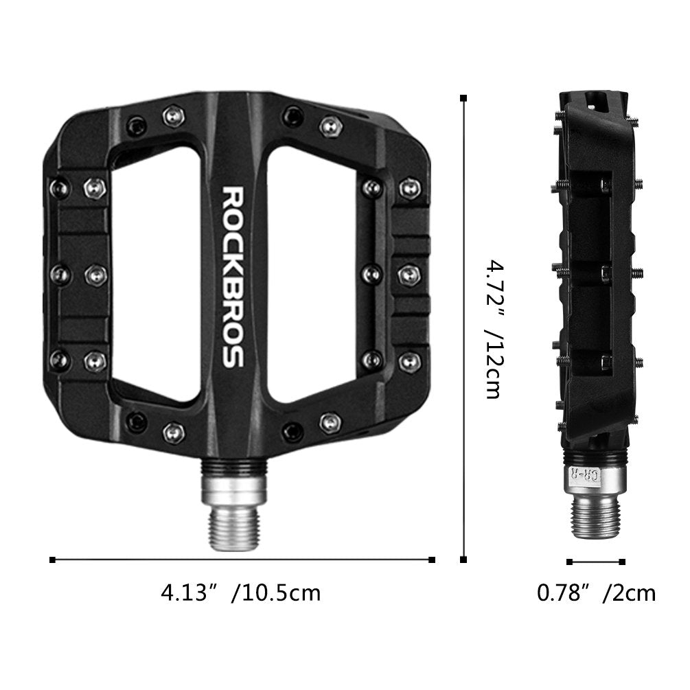 ROCKBROS MTB Mountain Bike Pedals Lightweight Nylon Fiber Black NEW