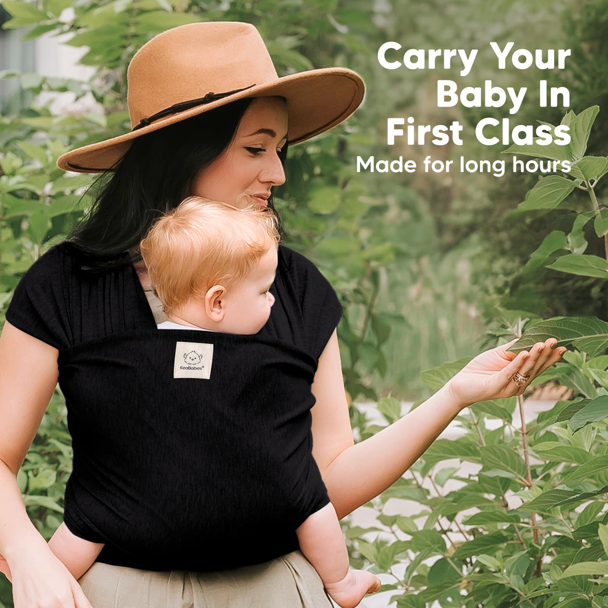 KeaBabies Baby Wrap Carrier Newborn to Toddler - Trendy Black NEW