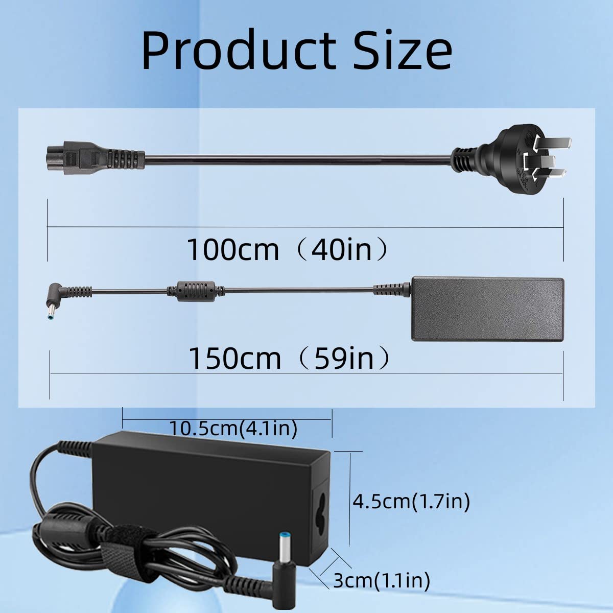 GTGUGR 65W Laptop Charger Power Adapter for HP Pavilion Envy Black NEW