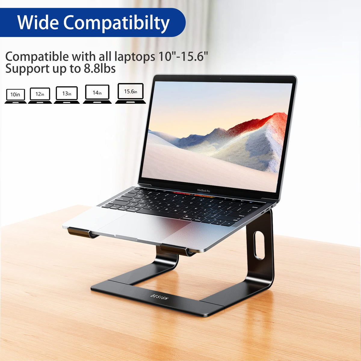 BESIGN LS03 Stands Aluminum Laptop Stand Ergonomic Detachable Black NEW