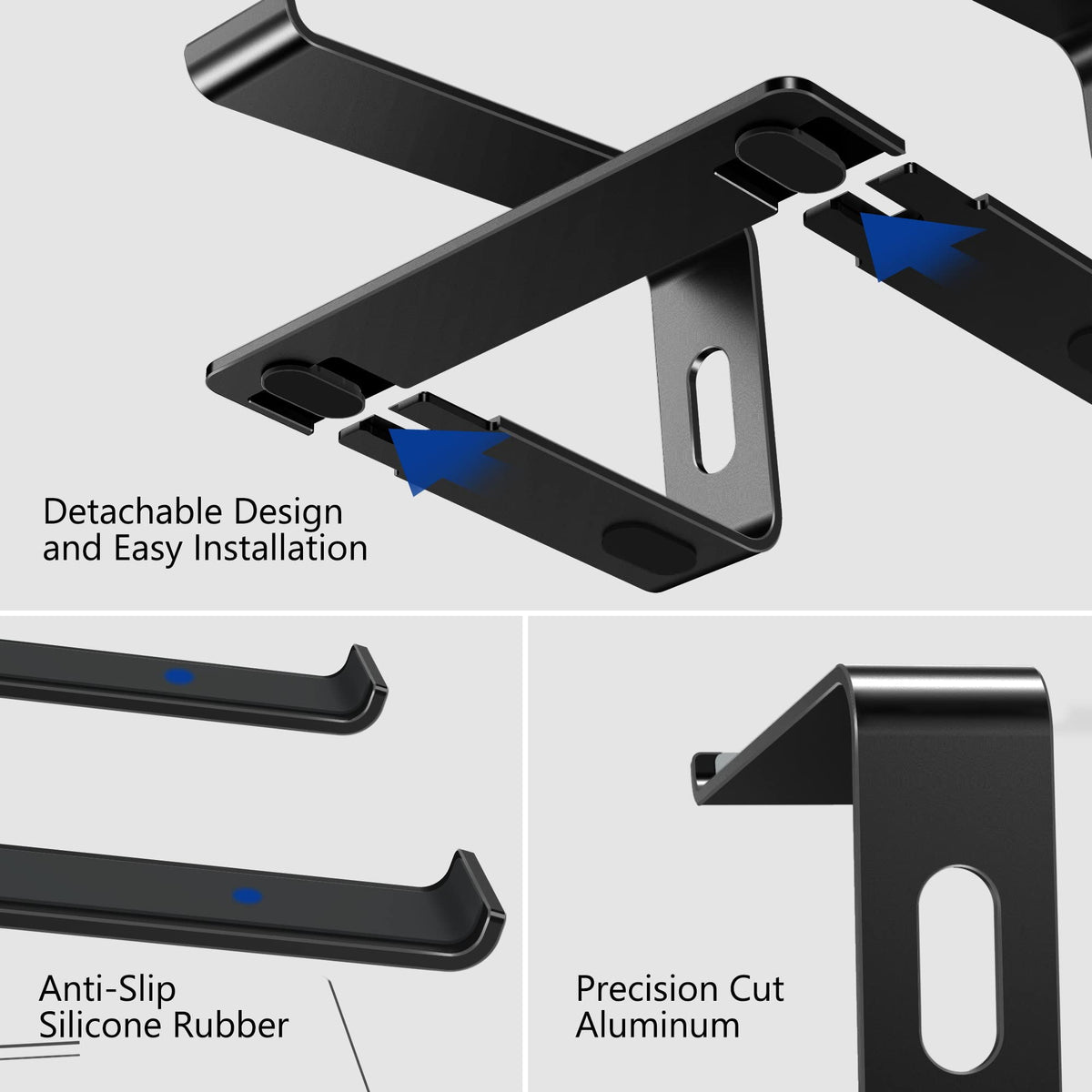 BESIGN LS03 Stands Aluminum Laptop Stand Ergonomic Detachable Black NEW