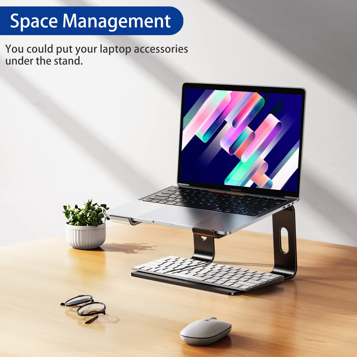 BESIGN LS03 Stands Aluminum Laptop Stand Ergonomic Detachable Black NEW