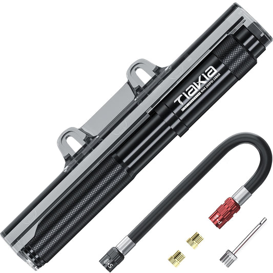 Tiakia 260PSI Frame-Mounted Bike Pump with Bracket - Black NEW