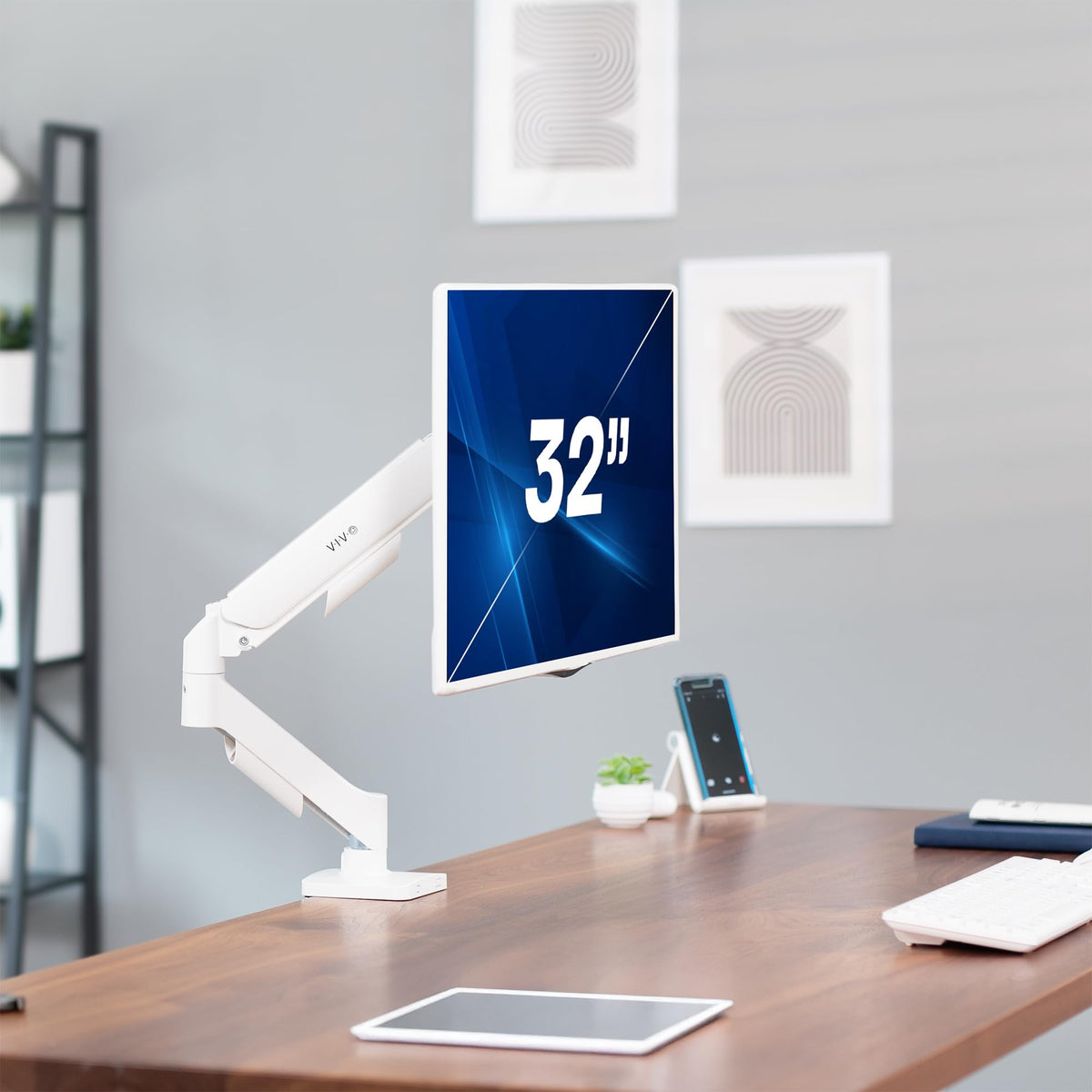 VIVO Single Monitor Arm Fully Adjustable 17-32 Inch White Desk NEW
