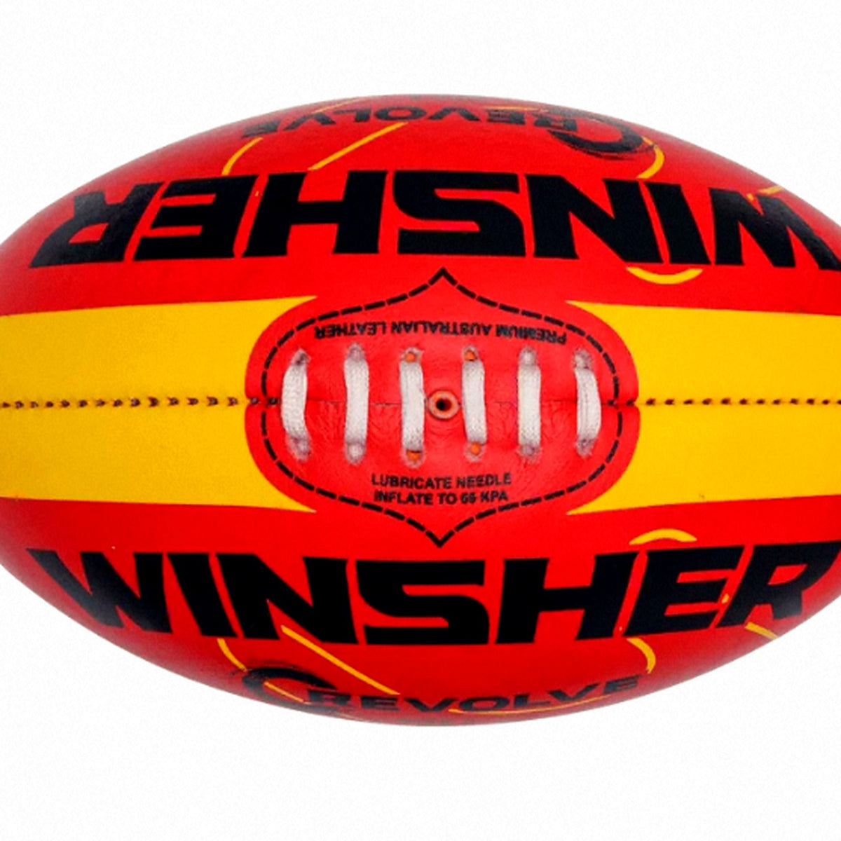 Winsher Revolve Australian AFL Football Leather Red & Yellow Size 4 NEW