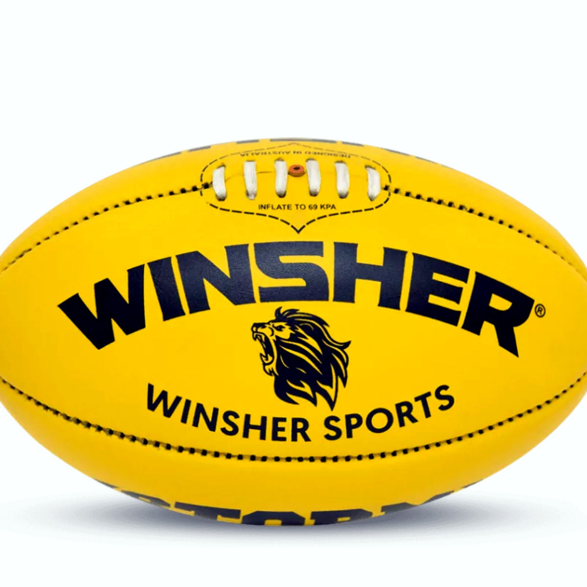Winsher Storm Leather Australian AFL Football Yellow Size 4 NEW