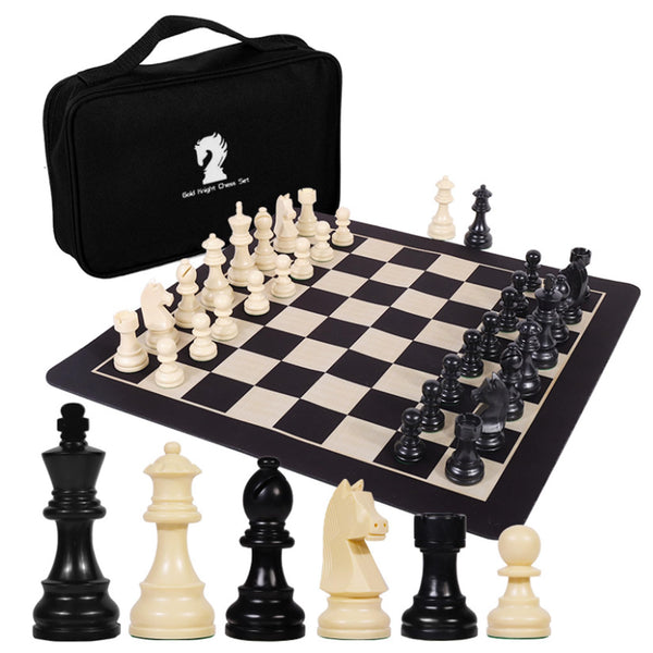Top One Tech Portable Chess Set Foldable Travel Storage Black Size X-Large NEW