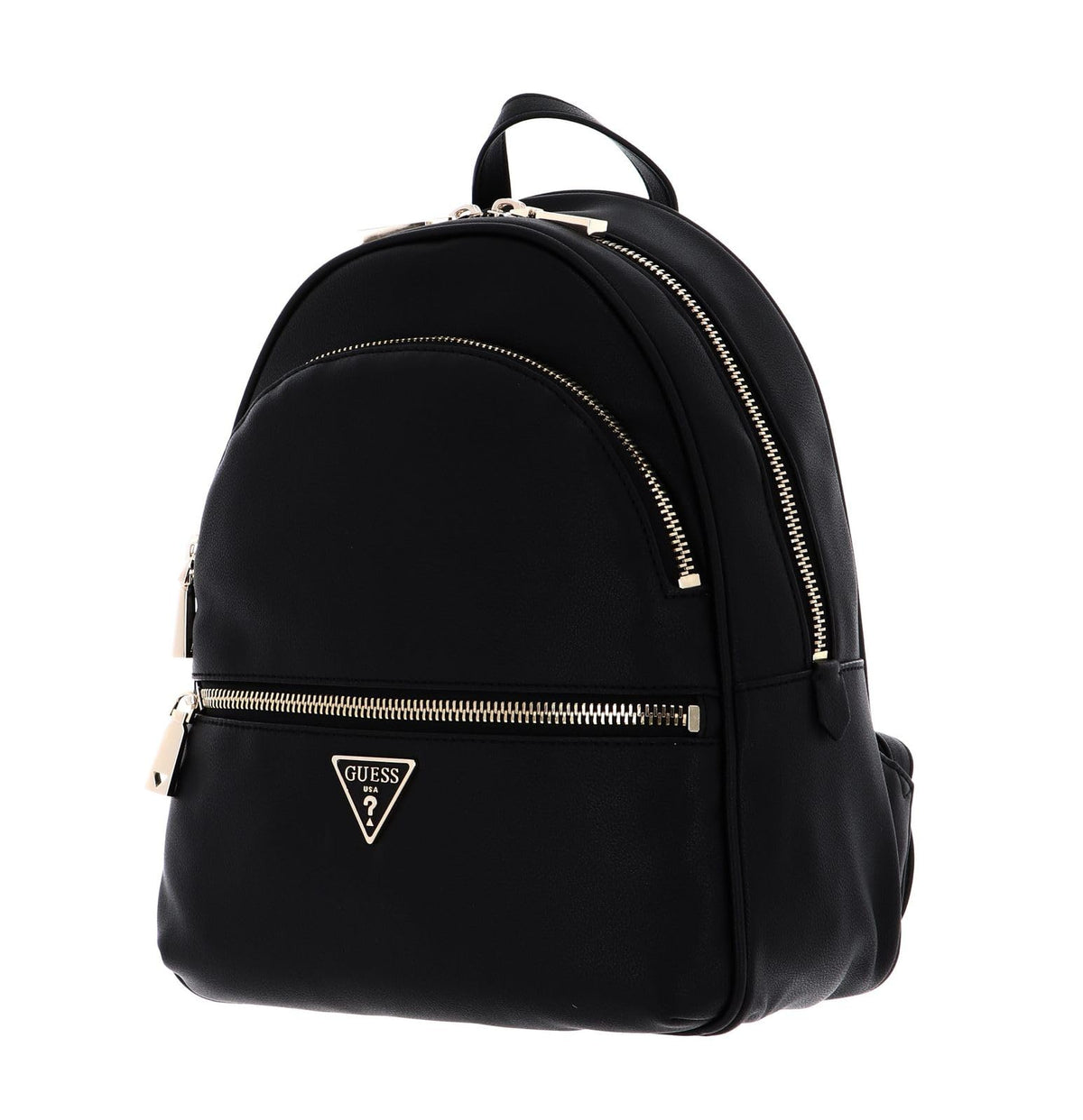 GUESS Manhattan Large Casual Daypack Backpack - Black With Gold Accents NEW