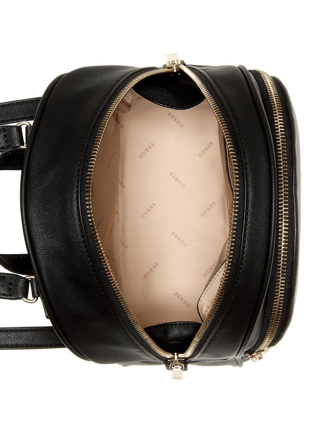 GUESS Manhattan Large Casual Daypack Backpack - Black With Gold Accents NEW