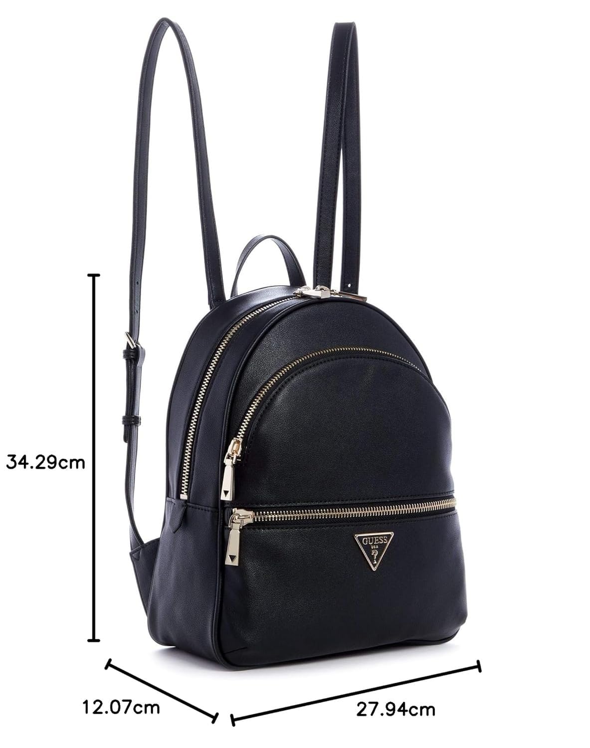 GUESS Manhattan Large Casual Daypack Backpack - Black With Gold Accents NEW