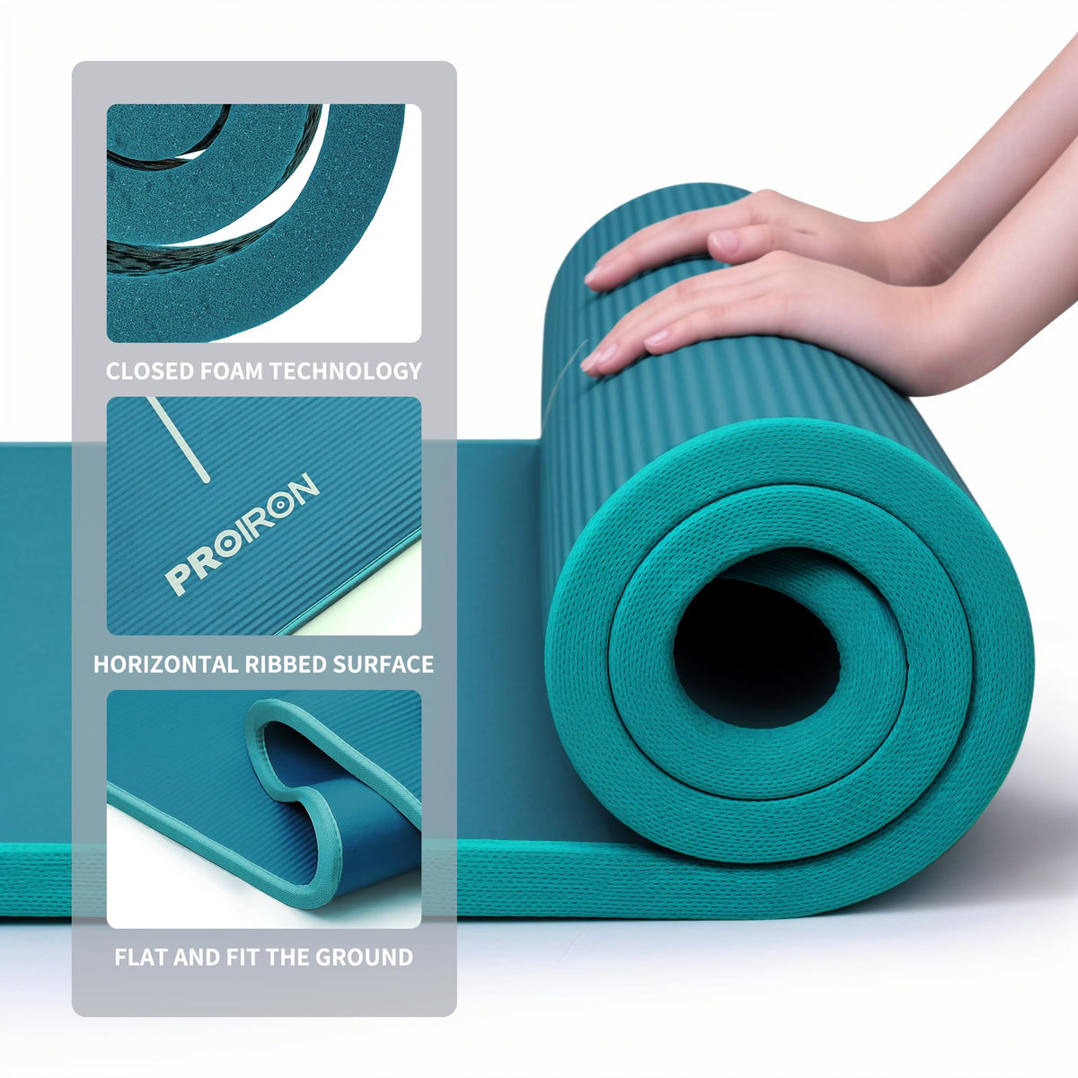 PROIRON 10mm Mats Eco Yoga Mat Non-Slip NBR Dark Green Exercise DEMO