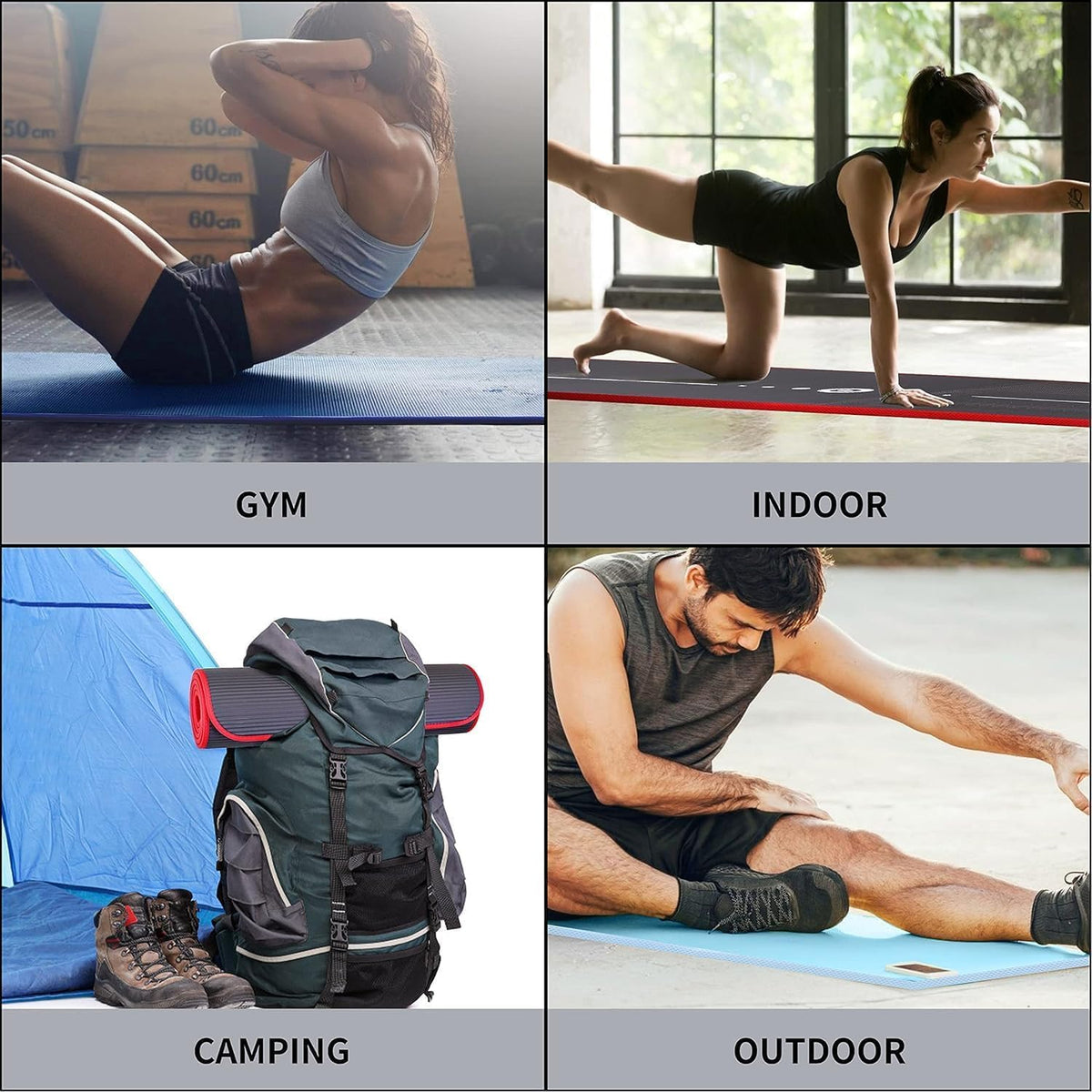 PROIRON 10mm Mats Eco Yoga Mat Non-Slip NBR Dark Green Exercise DEMO