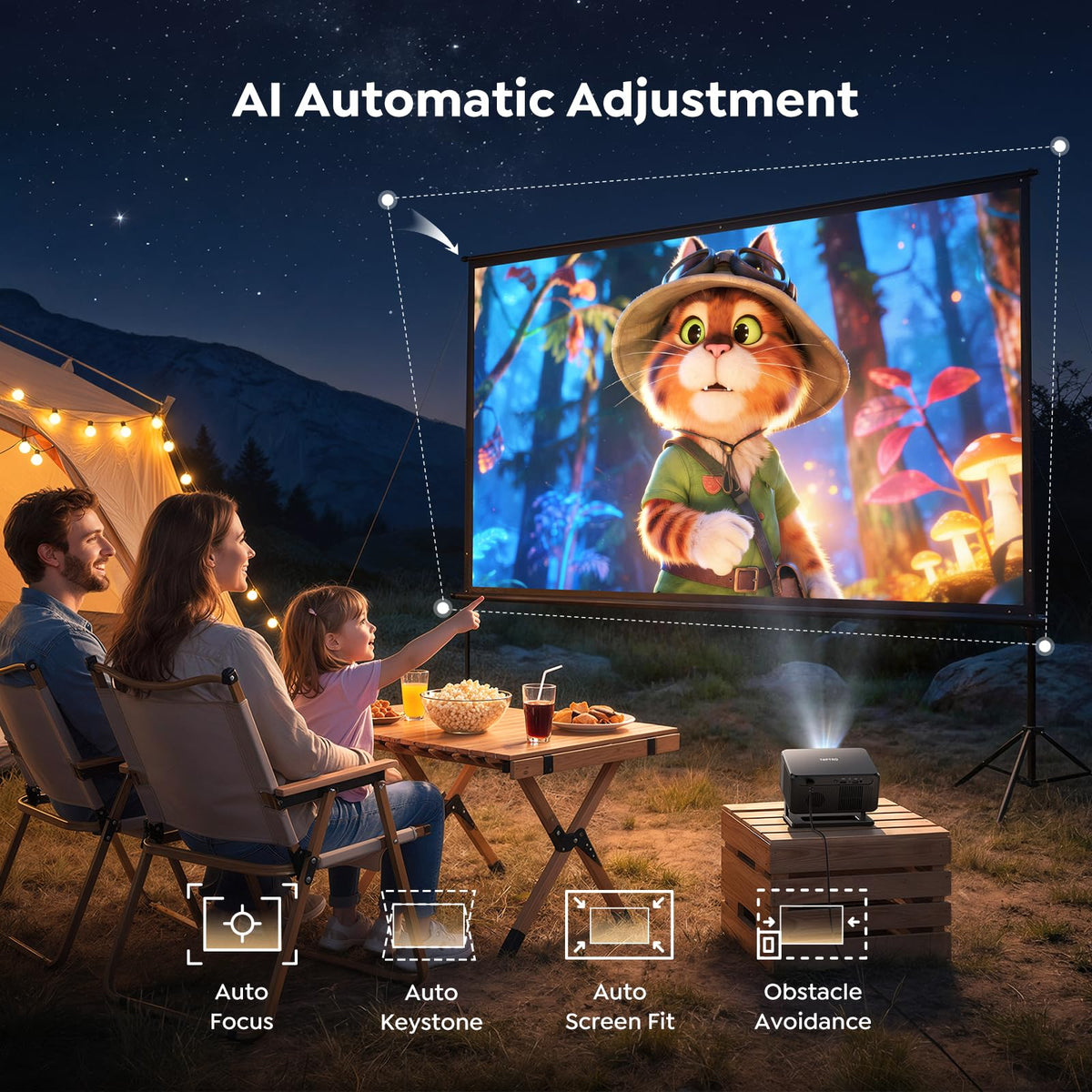 TOPTRO TP3 4K Projectors Projector with Google TV 14.0 Netflix Ready Black DEMO