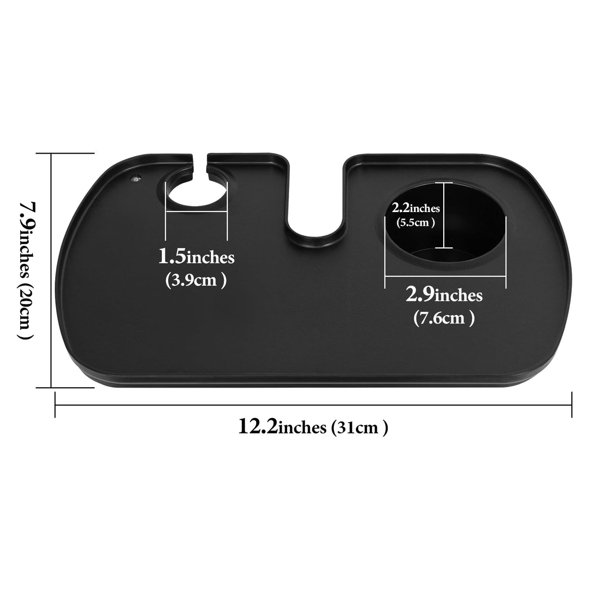 Geekria Microphone Stand Tray with Cup Holder - Black DEMO