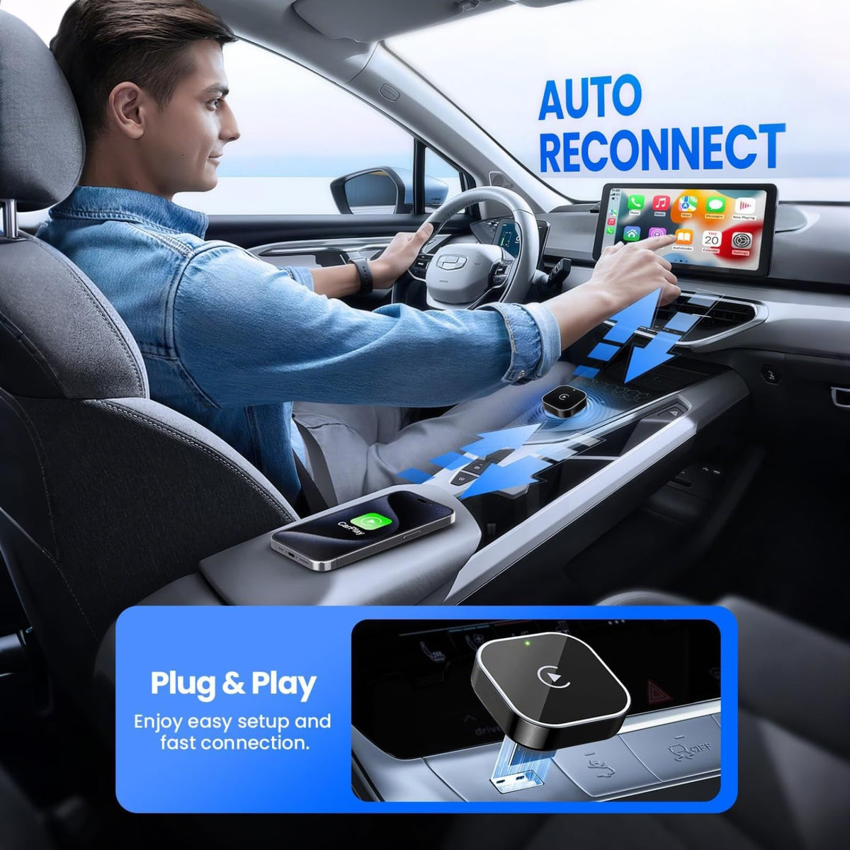 Piekeds Wireless CarPlay Adapter USB Mini for Car - Input DEMO