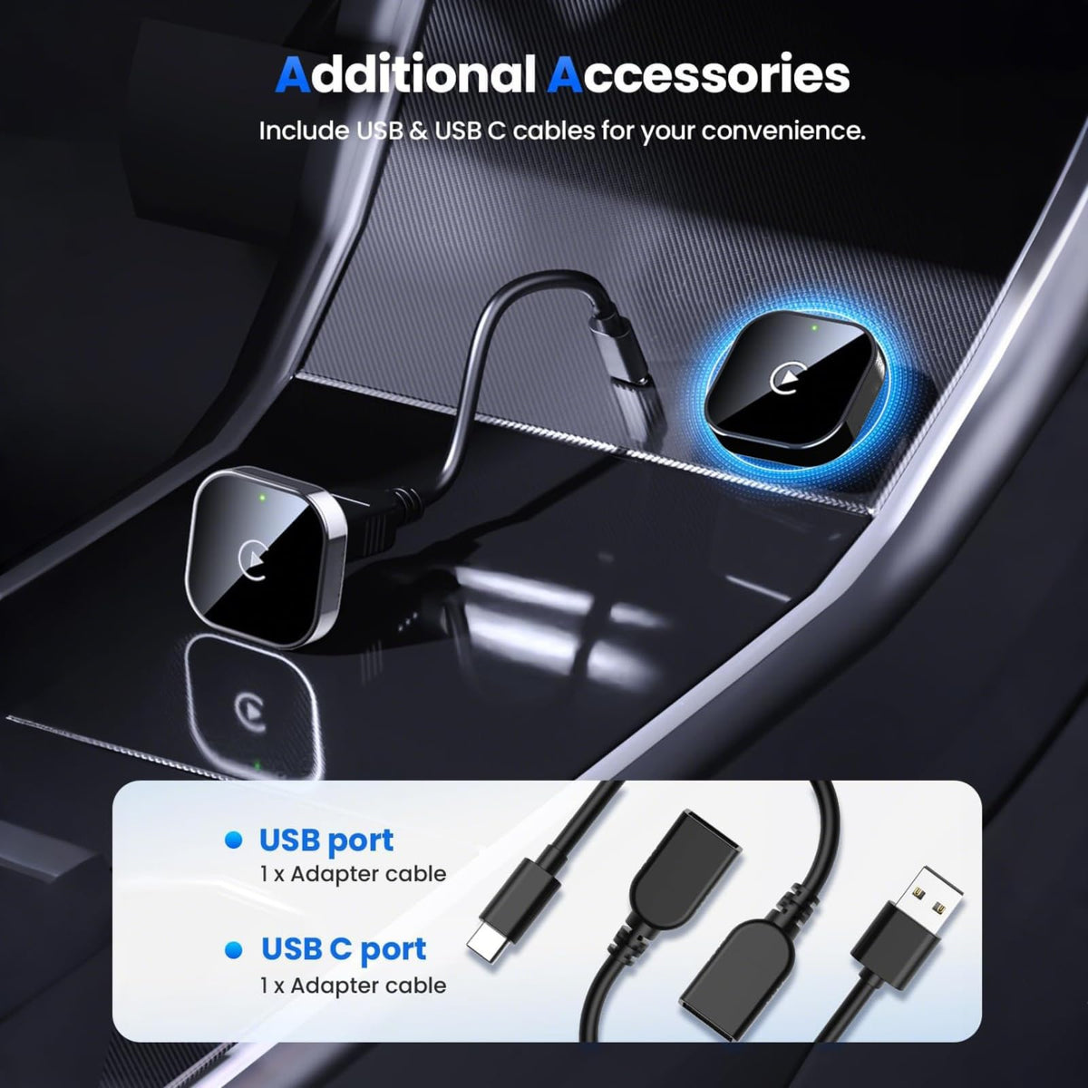 Piekeds Wireless CarPlay Adapter USB Mini for Car - Input DEMO