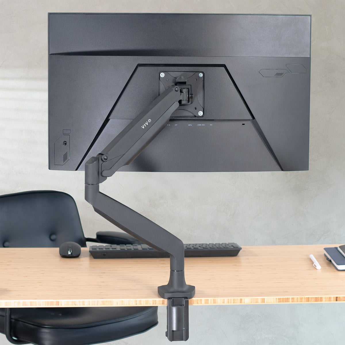 VIVO Premium Aluminum Height Adjustable Monitor Arm Black DEMO