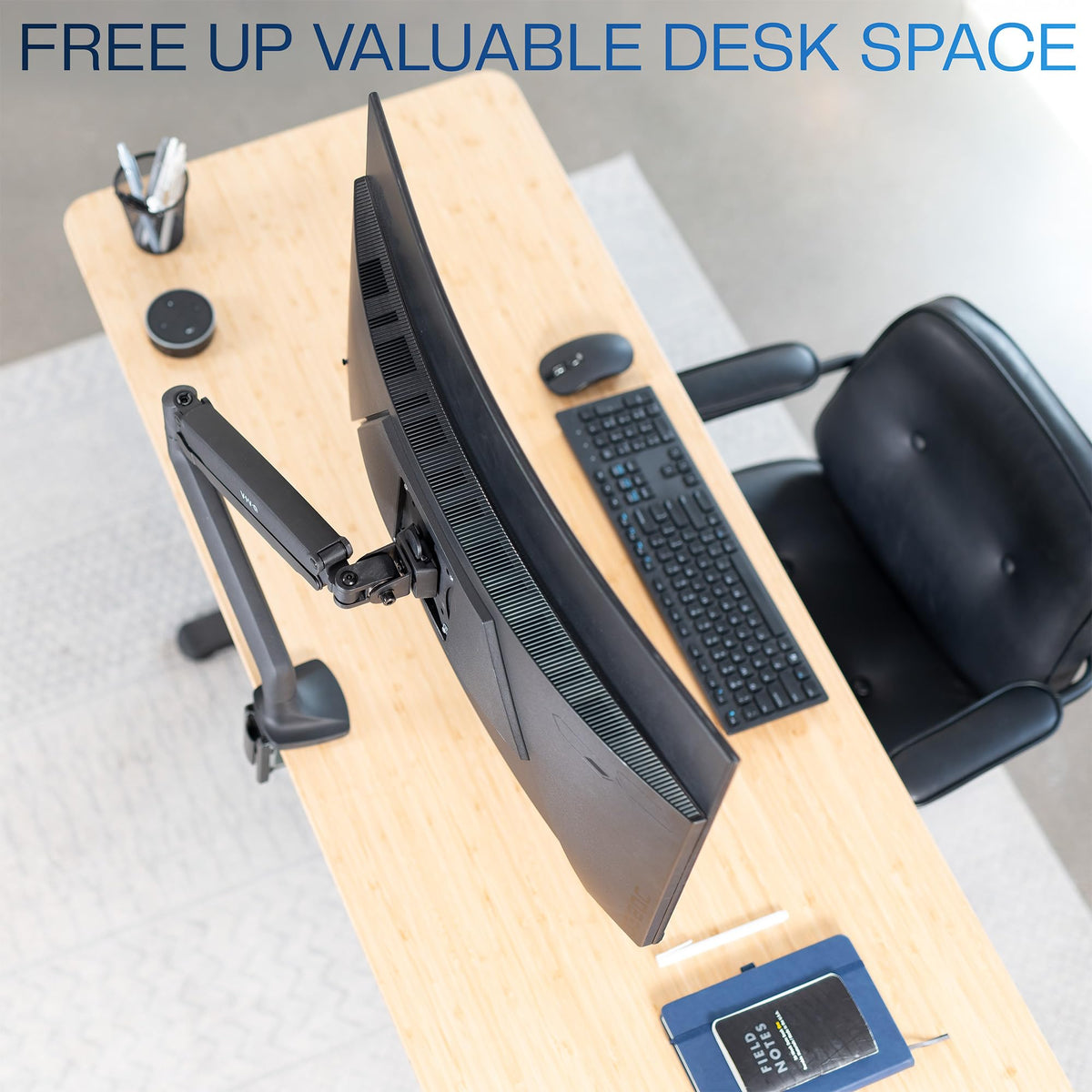 VIVO Premium Aluminum Height Adjustable Monitor Arm Black DEMO