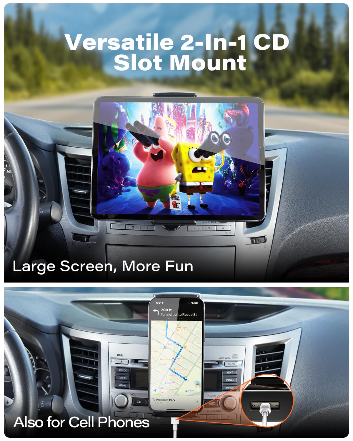 APPS2Car Universal CD Slot Tablet Mount for 7-11 Inch Car Holder NEW